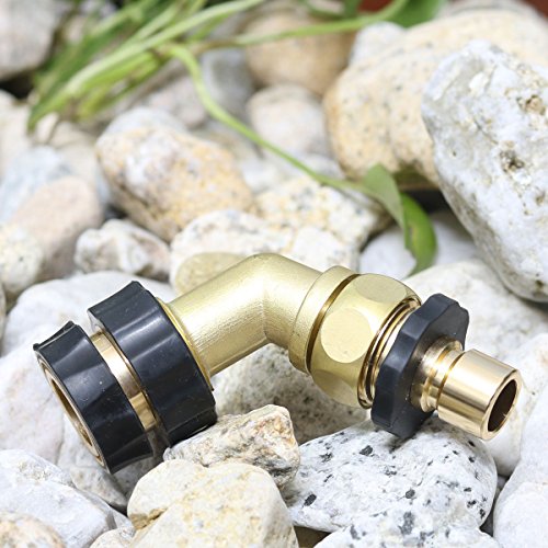 PLG Garden Hose Elbow Connector,45 Degree Hose Extender,Solid Brass Adapter