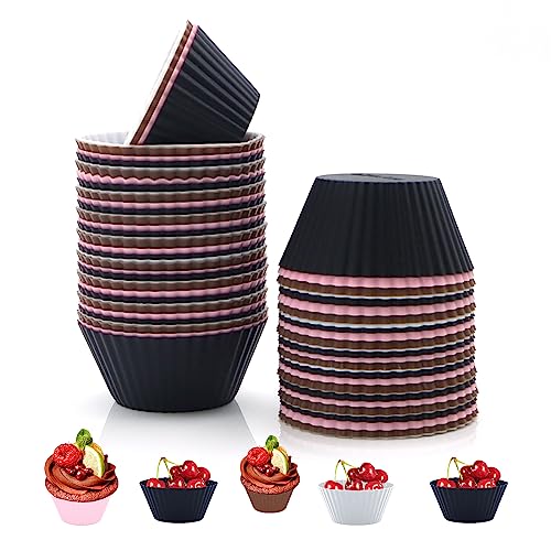 Silicone Lunch Box Dividers, 48Pcs Multicolor Silicone Cupcake Liners