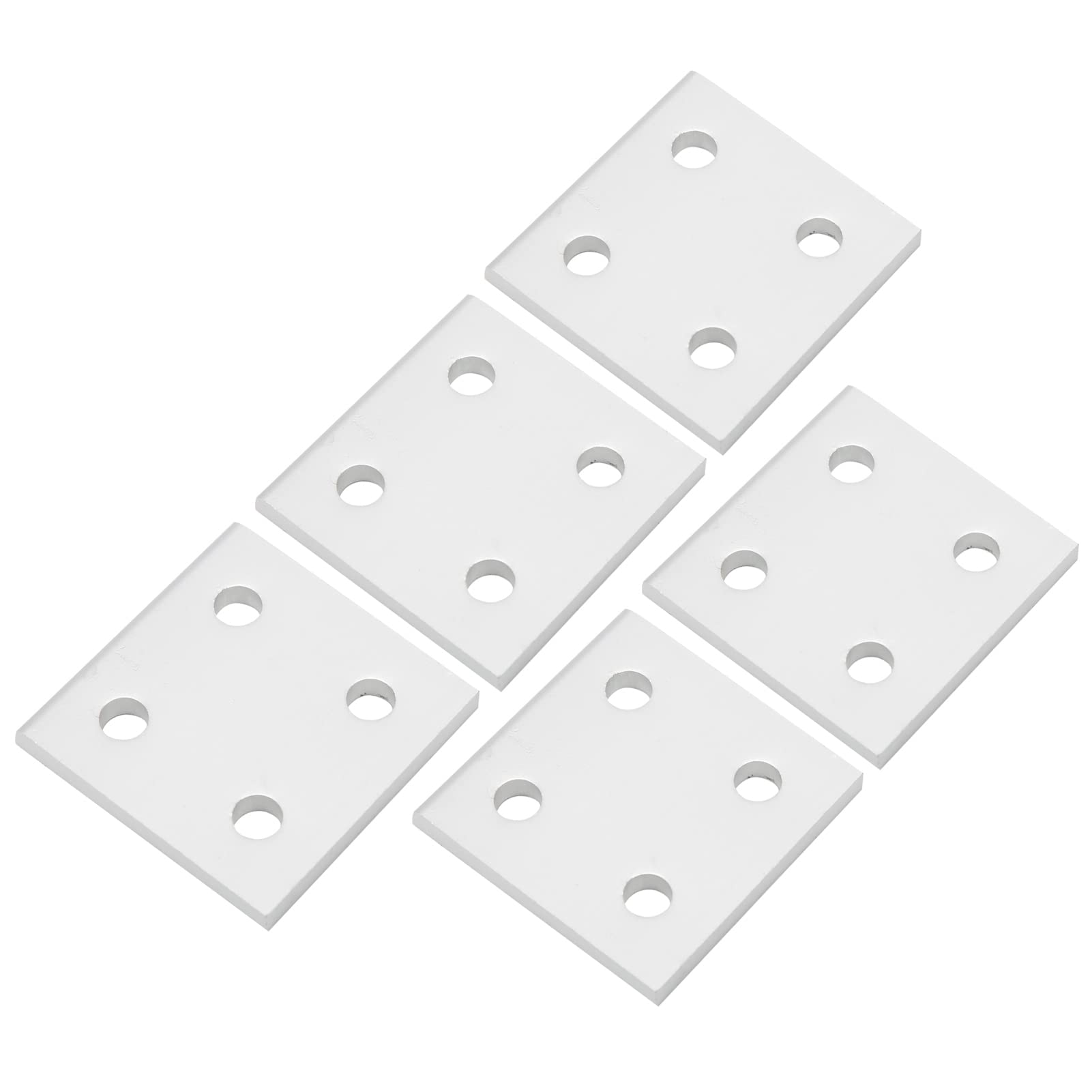 Aluminum Extrusion Joining Plates, 5Pcs 4-Hole Vertical Connectors, Silver, for Linear Extension and Overlapping Connections, 2040 Model
