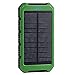 Solar Charger, 10000mAh Portable Power Bank Dual USB Battery Charger External Backup Battery Pack for Cell Phones Camera GPS Tablets and more (Army-green)