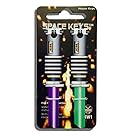 2 Green and Purple Saber Shaped Space Keys Kwikset KW1 KW10