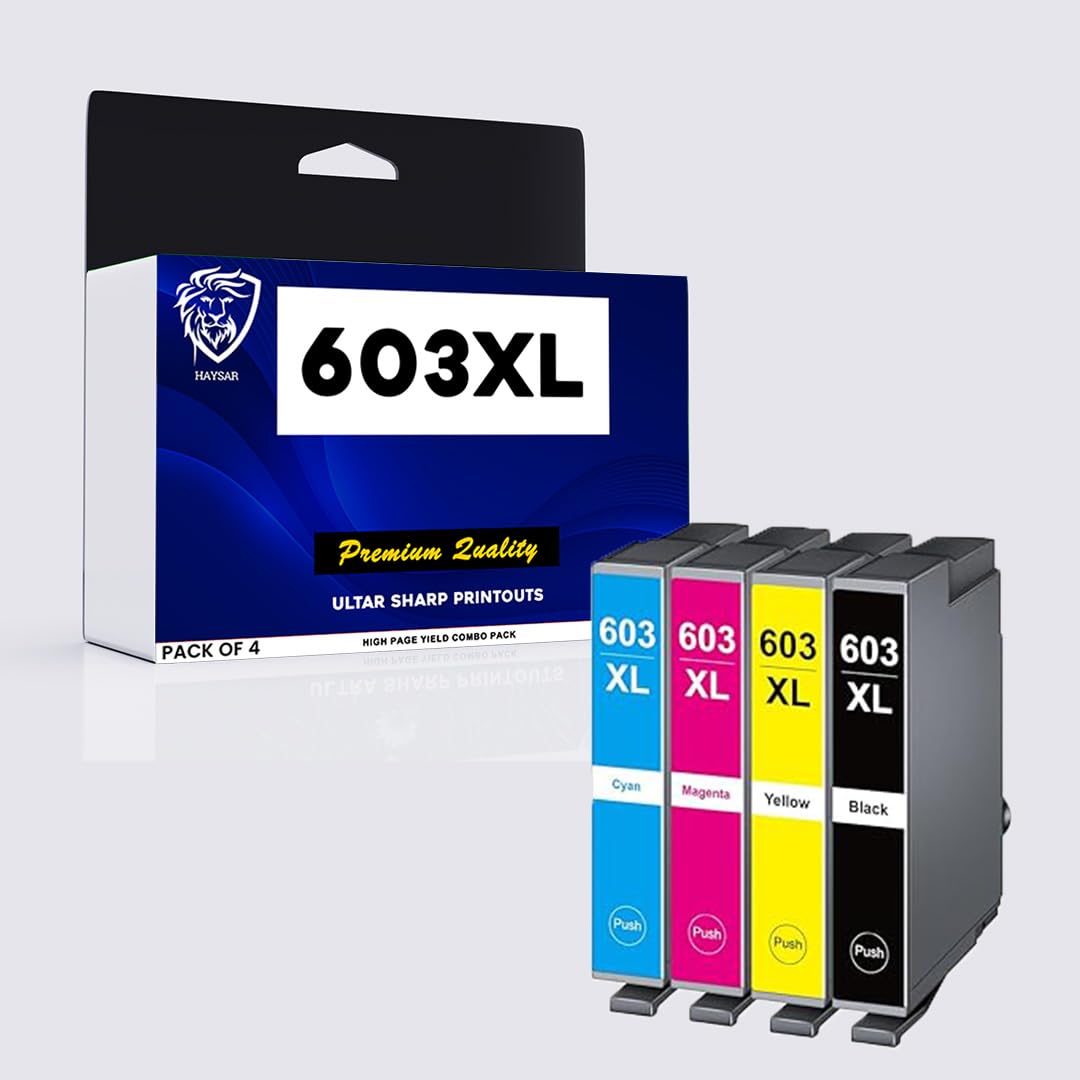 HAYSAR 603XL Multipack High Yield Replacement Ink Cartridges For Epson Printers 603 XL For Expression Home XP-2100 XP-2105 XP-3100 XP-3105 XP-4100 XP-4105 Workforce WF-2810 WF-2830 WF-2835 WF-2850