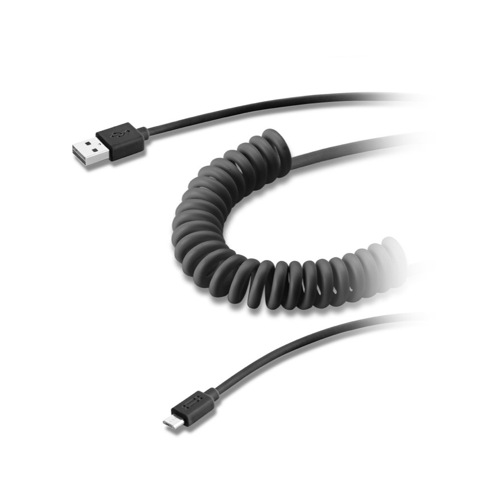 aiino - Micro USB to USB Data Cable for Charging and Synchronisation 1.2 m Coiled - Black