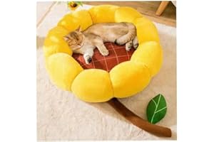 Linghe Cat Nest Flower Shape Cat Sofa Bed Cute and Comfortable Pet Cat House Thickened Non-Slip Soft Pet Bed Suitable for Sma