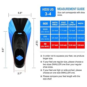 Schnorchelmasken 51AAPPBkj2L. SS300 MACHEN SIE KEIN WASSER - In Kombination mit Silikon und Kunststoff würden Kinderflossen das Manövrieren im Wasser erleichtern. Silikon hat eine gute Elastizität, die für agiles und effektives Treten sorgt, aber nicht die Muskeln ermüdet. Plastik kann dir viel Kraft geben.
Bequem zu tragen - Kleinkind Flossen können gut auf Ihren Füßen bleiben. Weiche und orthopädische Fußtasche reduziert Reibung und Reibung. Kinderflossen sind ideal für lange Schwimmsessions. Clean-Cut-Kante sorgt für Komfort beim Tragen.
SO WÄHLEN SIE DIE GRÖSSE, DIE SIE BENÖTIGEN - Um Ihre Füße nicht zu quetschen, produzieren wir größere Größen. Wenn Ihre Füße normale Größe haben, wählen Sie bitte zwei kleinere Größen als Ihre normalen Schuhgrößen. Wenn Ihre Füße hoch oder breit gewölbt sind, wählen Sie bitte eine Größe kleiner. Wenn Sie zwischen Größen sind, bestellen Sie bitte eine Größe. HINWEIS: GRÖßENBUCHSTABEN ENTSPRECHEN MIT SCHUHGRÖSSEN.
ANWENDUNG - Kinderflossen sind hauptsächlich für Schwimmtraining und Schwimmtraining oder Schnorcheln, Tauchen, Bodyboarden.
Paket enthalten - 1 Paar x Kinder Flossen; 1 Paar x Kunststoffeinsatz (diese Kunststoffeinlage sind Schuhschnalle, um Verformung zu verhindern)