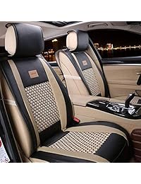 Cubierta de Asiento de Auto de Polipiel, Juego Completo Delantero y Trasero FREESOO, Cubiertas para Vehículo de 5 Asientos, Adecuado para usar Todo el Año, Negro