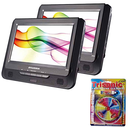 Sylvania-9-Twin-Dual-Screen-DVD-Player-SDVD9805-with-Trisonic-Laser-Lens-Cleaner-for-DVDCD-Players
