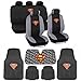 BDK Superman Front & Rear Car Seat Covers, Rubber Floor Mats and Sunshade Gift Set - Warner Brothers 14 Piece Official Licensed Auto Accessories Bundle (C1604)