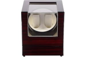 Uten Automatic Watch Winder Box Luxury Wooden Watch Storage Case, Double Watch Winder with Quiet Motor 4 Rotation Mode for Father's Day Gift for Him, Birthday Gift. Red