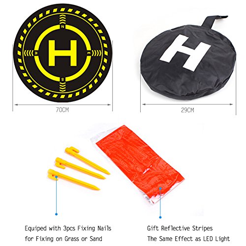 Owoda-Drone-Landing-Pad-276-inches-Waterproof-with-LED-Light-for-DJI-Mavic-Air-2MiniDJI-Mavic-2Mavic-AIRMavic-PROSparkPhantom-3-4-Drones-Accessories