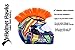Helmet Hawks ® Motorcycle Helmet Mohawk w/ Sticky Hook and Loop Fastener Adhesive - Fluorescent Orange