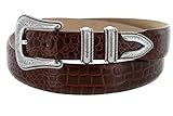 Brenton - Men's Italian Calfskin Designer Dress Golf Belt with Western Silver Plated Buckle Set