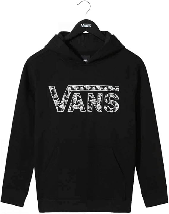 Vans Kids Classic II Zip Up Hoodie Glow in The Dark Skulls Logo Black/White VN0A45AE56L (Large