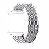Fitbit Blaze Band Large (6.1-9.3 in), PUGO TOP Milanese Loop Stainless Steel Wristband for Fitbit Blaze Smart Fitness Watch, Large, Silver (Frame Not Included)