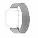 Fitbit Blaze Band Large (6.1-9.3 in), PUGO TOP Milanese Loop Stainless Steel Wristband for Fitbit Blaze Smart Fitness Watch and Fitbit Blaze Special Edition, Large, Silver (Frame Not Included)