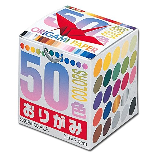 Origami Paper - Origami Paper gift set - Senbazuru (1000 cranes) - 50 assorted solid colours - 1000 sheets - 7cm x 7cm