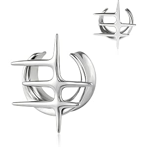 Aienid Saddle Ear Guages 8mm-25mm Stainless Steel Tunnel Plugs for Men Women Cross Star Streching Body Piercing Jewelry