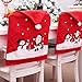 Martine Mall Xmas Chair Cap Sets, Santa Claus Clause Hat Chair Covers, Red Hat Dinner Chair Slipcovers Protector Sets for Christmas Banquet Holiday Festival Decor, Set of 4 (Xmas Chair Cap Sets, 4)