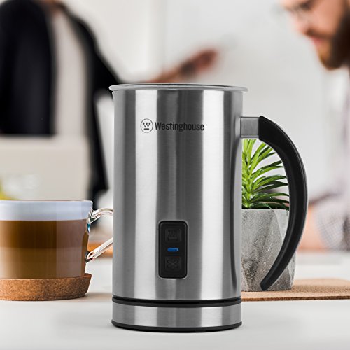 Westinghouse WMF008 Frother Milk Steamer with Push-Button Power and Automatic Shut-Off, Stainless Steel