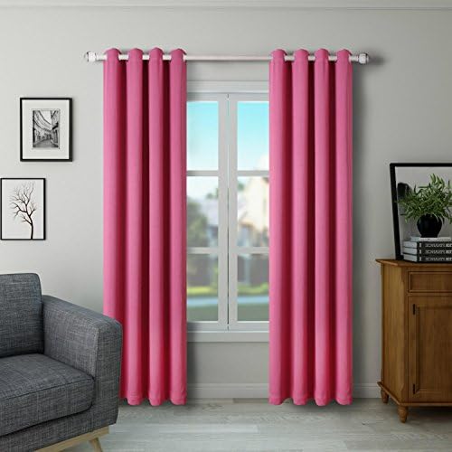 2 slices Polyester High shading Window curtain Vertical blinds , Rose red , 140 x 240 cm