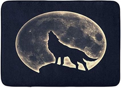 Joneaj Loup Hurlant Natif Pleine Lune Wicca Loup Garou Silhouette Magique Fond Americain Motif Flanelle Tapis De Sol Interieur Tapis De Bain Empechent De Passer Super Absorbant Impression 3d 60x40cm Amazon Fr Cuisine