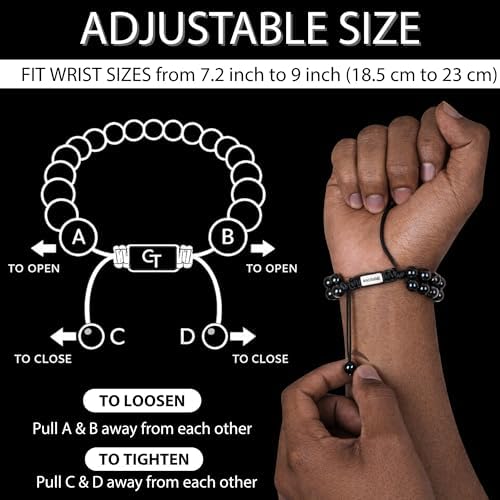 ARABIAN LEOPARD Gemstone Bracelet for Men, Bracelet for Men with Leopard Head Bead, Adjustable Beaded Bracelet, Gift For Men, Gemstone Adjustable Bracelets for Men