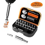 Tacklife 18PCS Damaged Screw Extractor with Separated Burnishing Bits and Extractors, Magnetic Extension Bit Holder and Socket Adapter for Damaged Bolts or Screws 2-12mm, Hardness 62HRC, DSE01