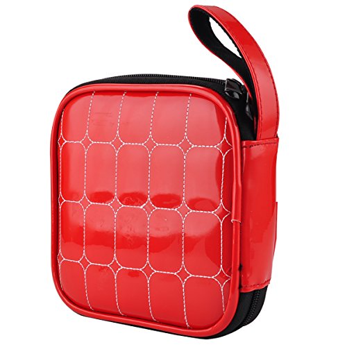 Wismart 32 Capacity Pu Leather Shell CD DVD Blu-ray Media Case Storage Holder Organizer Wallet for Car, Home, Office and Travel Carrying Protector Organizer(32-Capacity, Red) - Thumbnail 4