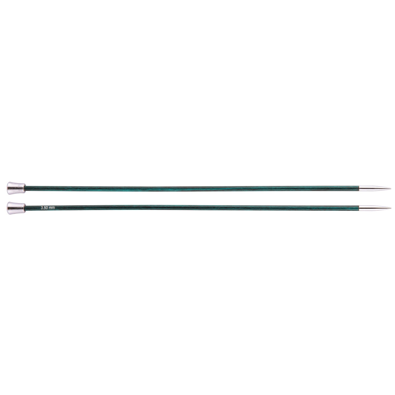 KnitPro Royale: Knitting Pins: Single Ended: 40cm x 3.50mm, Birchwood, brass, Multi-Colour, 3.5mm