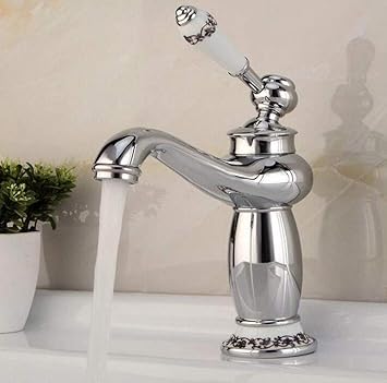 Edelstahlhahn Weiße Chrombadhahnantike Mischer-Waschtischarmaturen Des