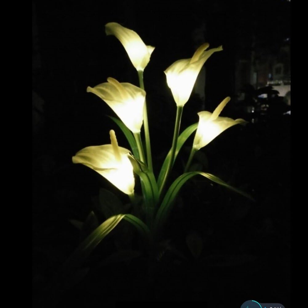 Oshide 5-Head Horseshoe Flower Solar Lights Garden Lawn Lamp Night Lamp Home Garden Decoration