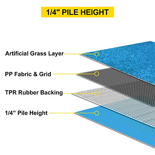 VEVOR Artificial Grass Turf, 6ft x 20ft Outdoor Artificial Turf, 1/4