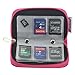 Foxnovo 22-Slots SD SDHC MMC CF Micro SD Memory Card Holder Pouch Case Zippered Storage Bag Protector (Rosy)