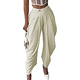 Unybwonn Women's Dress Slacks Pants Casual Pleated Business Work Pants Wide Leg High Waisted Palazzo Pants Trousers