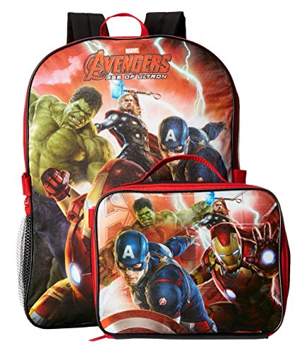 Marvel Boys' Avengers Backpack with Detachable Lunch Kit, Multi, One Size