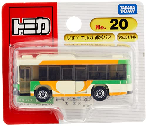 Takara Tomy Tomica No. 20 Isuzu Erga Toei Bus (Blister Pack), Mini Car, Toy, Ages 3 and Up, Toy Safety Standard Passed, ST Mark Certified