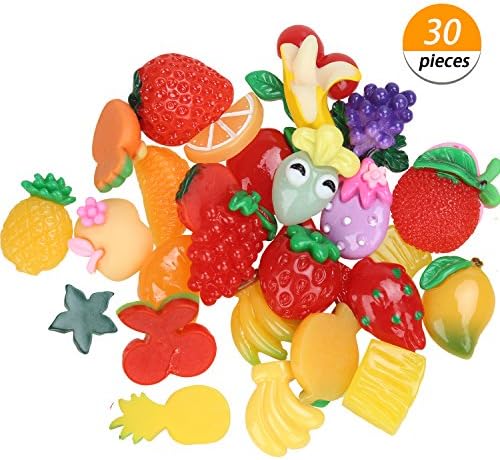 Charms for Slime, 30 Pieces Cute Fruit Beads to Put in Slime for Scrapbooking DIY Crafts
