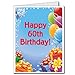 VictoryStore Jumbo Greeting Cards: Giant 60th Birthday Card (presents & balloons) 2' x 3' card with envelope