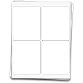 40 Large Wine Bottle Kraft Printable Labels, 4x5 inches, fits Classic Bordeaux, Burgundy, and Champagne Bottles (White Recycled (Laser or Inkjet))