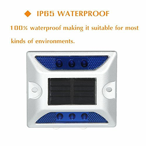 SOLMORE Solar Dock Light, 2 Pack LED Deck Light Solar Lights Path Road Dock Lights Outdoor Warning Step Lights for Driveway Garden Walkway Backyard Fence Patio(Blue)
