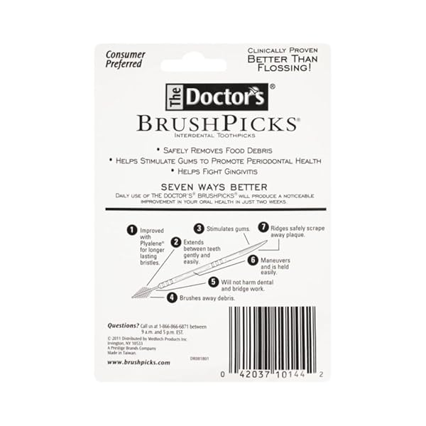 THE DOCTOR’S BRUSHPICKS INTERDENTAL TOOTHPICKS, 275 COUNT (PACK OF 1)
