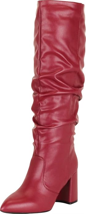 womens burgundy knee high boots