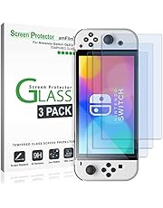 amFilm Tempered Glass Screen Protector Compatible with Nintendo Switch OLED model 2021 (3-Pack)