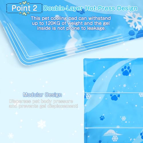 Aisuowa Cooling Mat for Dogs and Cats, Large Cooling Mat with Non-Toxic Gel, Durable and Anti-Scratch