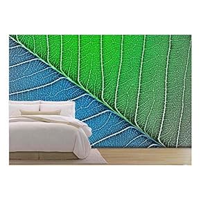 Green Leaf Texture - Removable Wall Mural | Self-Adhesive Large Wallpaper - 66x96 inches