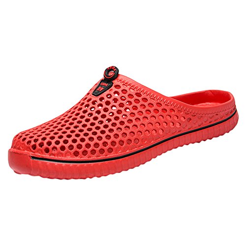 ★QueenBB★ Mens Womens Garden Beach Shoes Hollow Out Casual Breathable Slippers Flats Shoes Mules Clogs for Couple