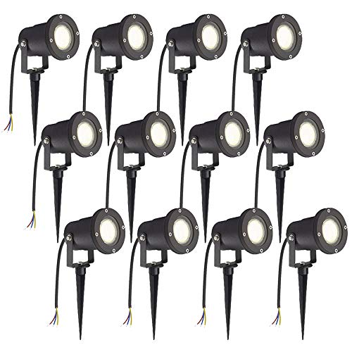 HENGMEI 12x4W Gartenleuchte LED Gartenstrahler mit Erdspieß IP65 Wasserdicht Warmweiß Garten Scheinwerfer Gartenlampe…