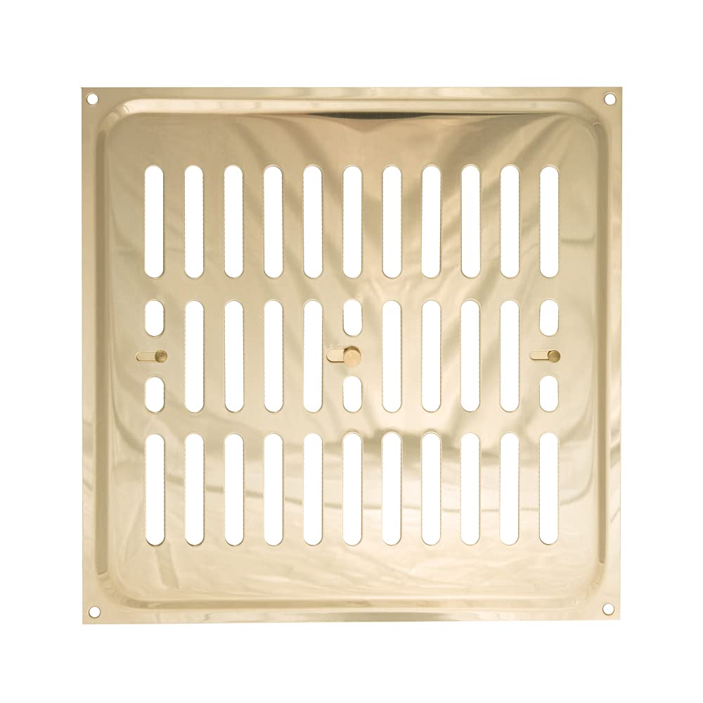 TIMCO Timloc 9x9 Metal Internal Hit and Miss Louvre Vent Polished Brass Polished - Brass - 9x9