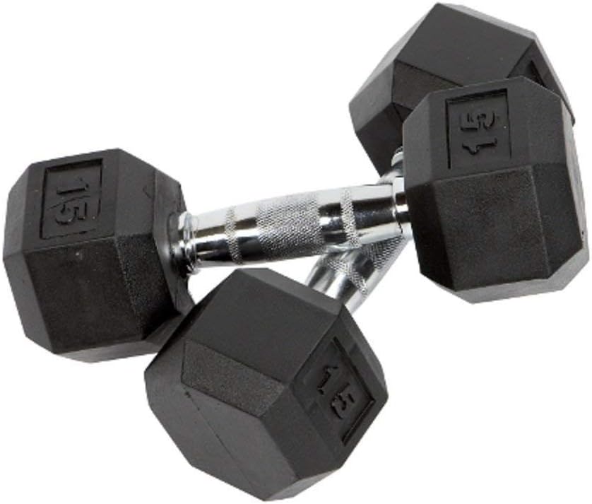 Premium Quality, Rubber Coated Hex Dumbbells for Strength Training and Fitness (Sold in Pairs)