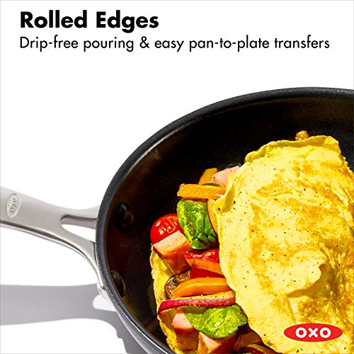 OXO Good Grips Pro 12 Piece Cookware Pots and Pans Set, 3Layered